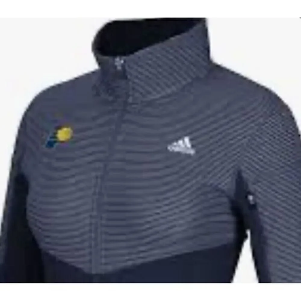 ADIDAS NBA INDIANA PACERS S Blue Performance 1/2 Zip Shirt Thumb Holes Climalite